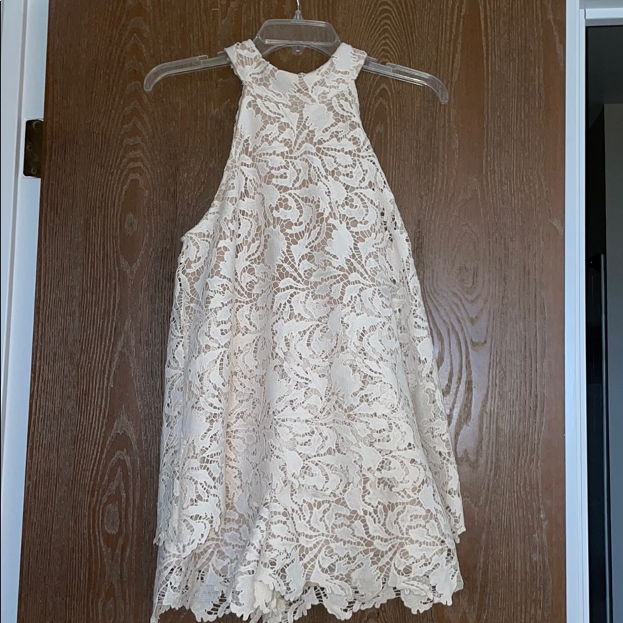 Judith March Lace Overlay Romper